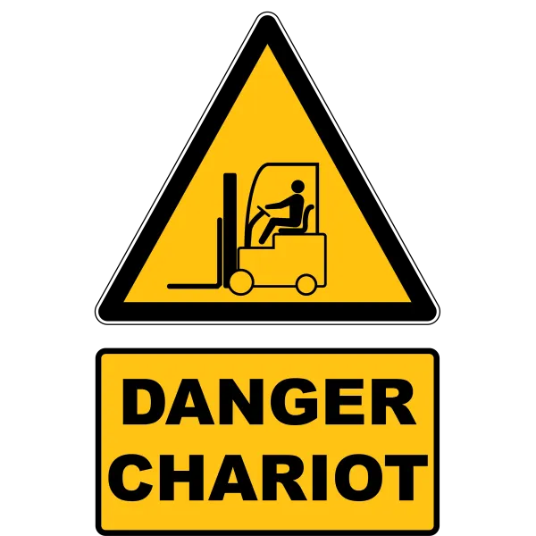 W014 Danger Chariot-Panneau attention Danger-Panneaux Signalétiques