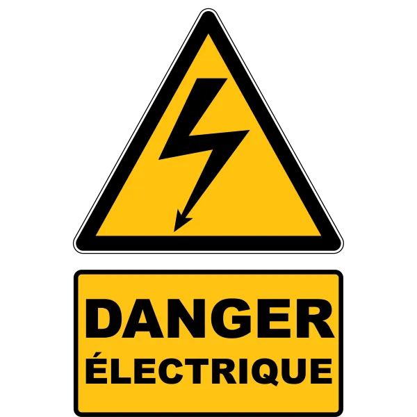W012 Danger Électrique-Panneau attention Danger-Panneaux Signalétiques