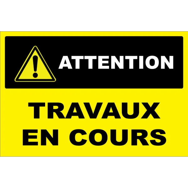 Panneau personnalisé avec pictogramme attention-Panneau personnalisé-Panneaux Signalétiques