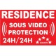 Adhésif de dissuasion 100x70mm "résidence sous vidéo protection"