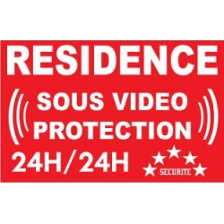 Adhésif de dissuasion 100x70mm "résidence sous vidéo protection"