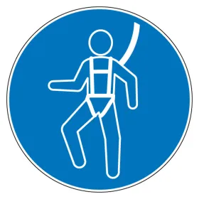 M018 – Harnais de sécurité obligatoire ∅ 20 cm-Pictogramme EPI-Panneaux Signalétiques