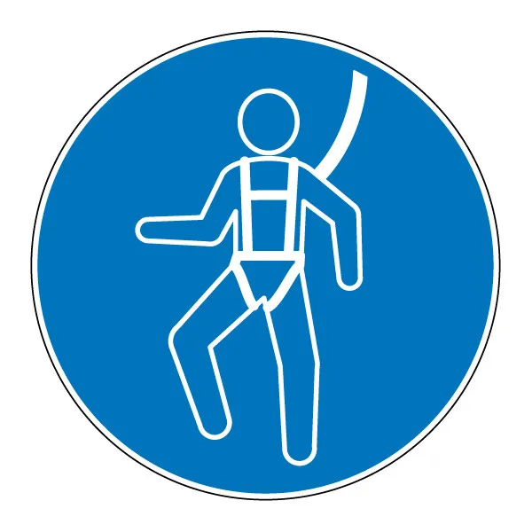 M018 – Harnais de sécurité obligatoire ∅ 20 cm-Pictogramme EPI-Panneaux Signalétiques
