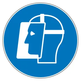 M013 – Visière obligatoire ∅ 20 cm-Pictogramme EPI-Panneaux Signalétiques