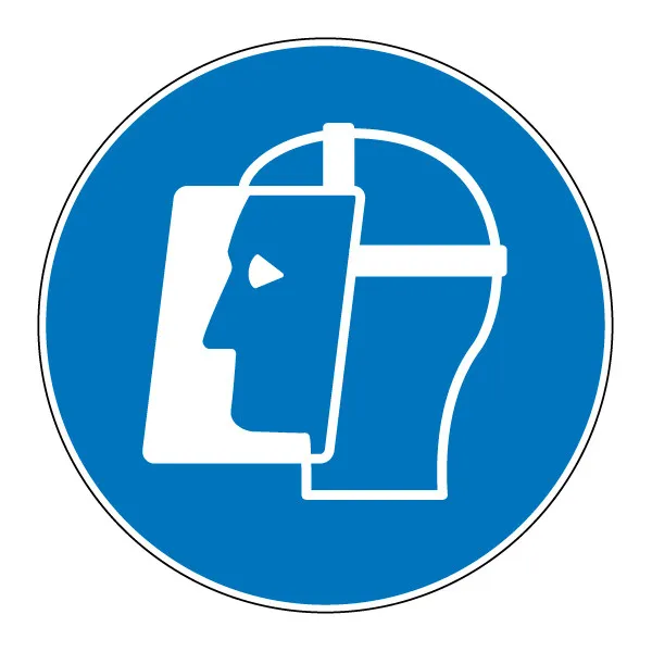 M013 – Visière obligatoire ∅ 20 cm-Pictogramme EPI-Panneaux Signalétiques
