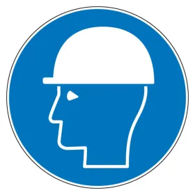 M014 – Casque de sécurité obligatoire ∅ 20 cm-Pictogramme EPI-Panneaux Signalétiques
