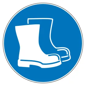 M008 – Protection des pieds obligatoire ∅ 20 cm-Pictogramme EPI-Panneaux Signalétiques