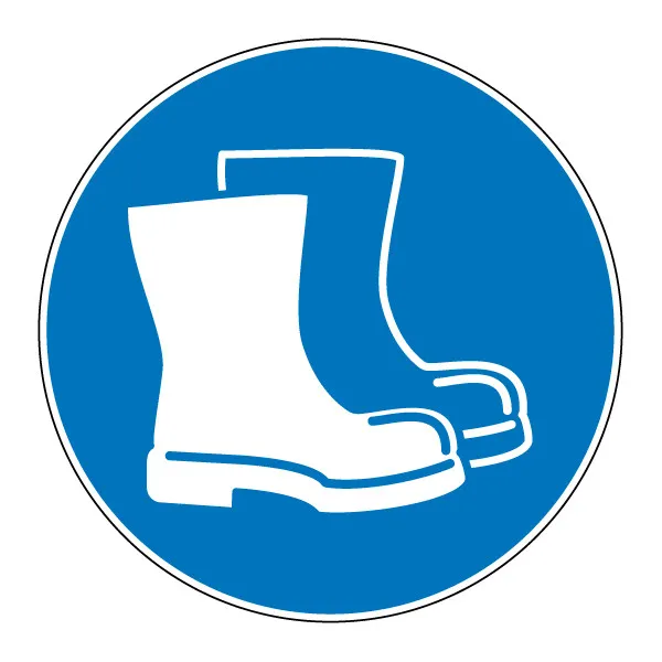 M008 – Protection des pieds obligatoire ∅ 20 cm-Pictogramme EPI-Panneaux Signalétiques