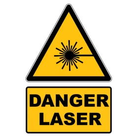 W004 Danger Rayonnement laser-Panneau attention Danger-Panneaux Signalétiques