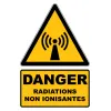 W005 Danger Radiations non ionisantes-Panneau attention Danger-Panneaux Signalétiques