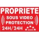 Adhésif de dissuasion 100x70mm "propriété sous vidéo protection"