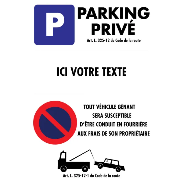 Parking Privé Personnalisé-Panneau parking-Panneaux Signalétiques