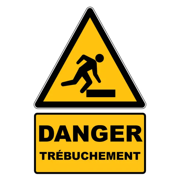 W007 Danger Trébuchement-Panneau attention Danger-Panneaux Signalétiques