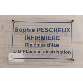 Plaque professionnelle plexi transparent à personnaliser-Panneau personnalisé-Panneaux Signalétiques