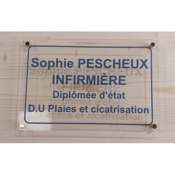 Plaque professionnelle plexi transparent à personnaliser-Panneau personnalisé-Panneaux Signalétiques