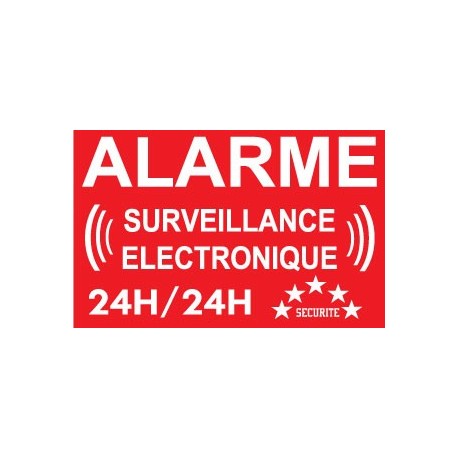 Adhésif de dissuasion 100x70mm "alarme surveillance électronique"