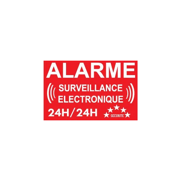 Adhésif de dissuasion 100x70mm "alarme surveillance électronique"-Autocollant de dissuasion-Panneaux Signalétiques