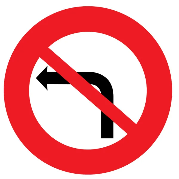 B2a Interdiction de tourner à gauche-Panneau routier-Panneaux Signalétiques