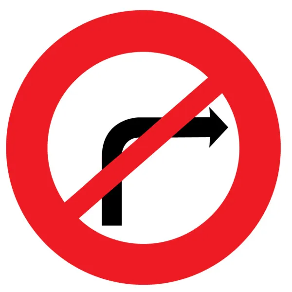 B2b Interdiction de tourner à droite-Panneau routier-Panneaux Signalétiques