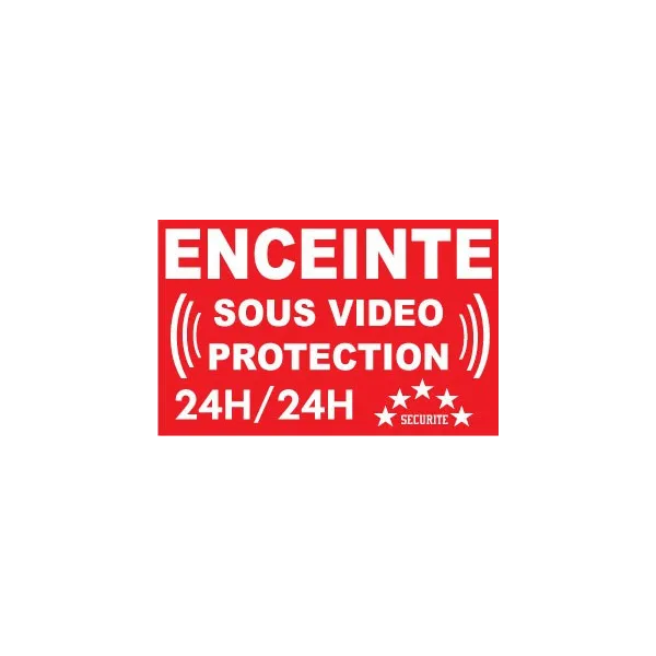 Adhésif de dissuasion 100x70mm "Enceinte sous vidéo protection"-Autocollant de dissuasion-Panneaux Signalétiques