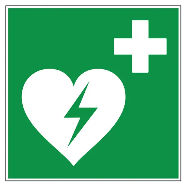 E010 Défibrillateur automatique externe pour le cœur-Panneau évacuation et sortie de secours-Panneaux Signalétiques