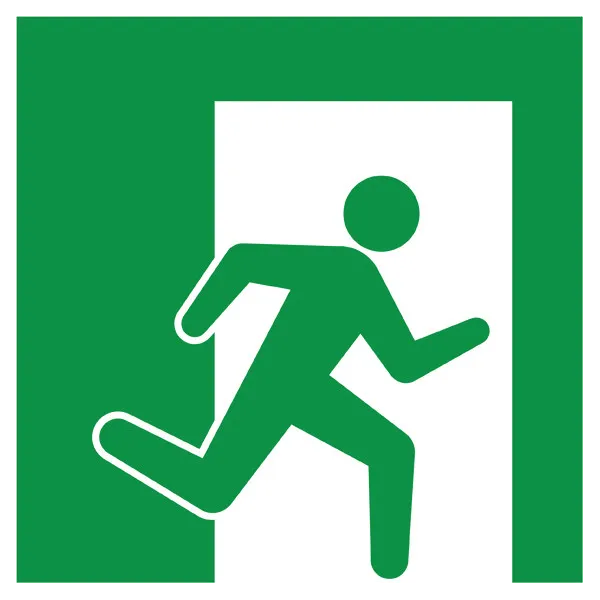 E002 Sortie de secours (droite)-Panneau évacuation et sortie de secours-Panneaux Signalétiques