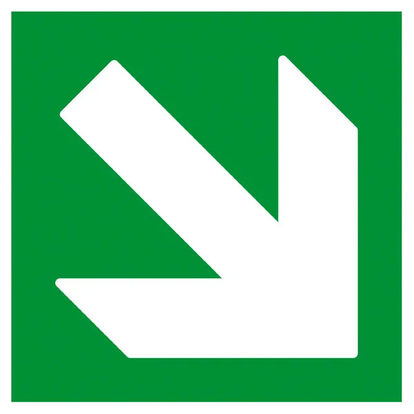 E006 Flèche de direction (angle de 45°)-Panneau évacuation et sortie de secours-Panneaux Signalétiques