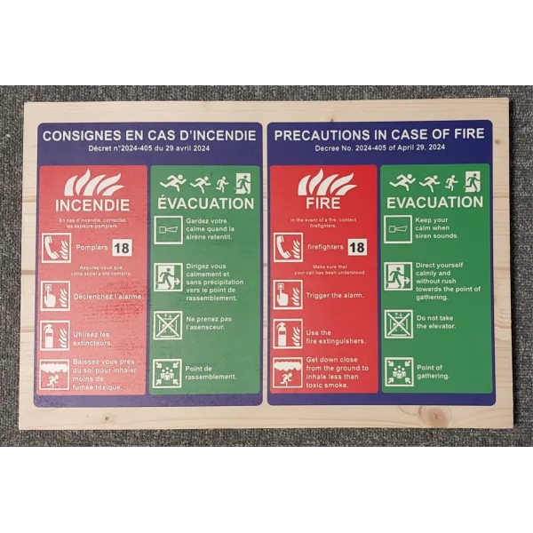 Panneau bois personnalisé bilingue-Signalétique bois-Panneaux Signalétiques