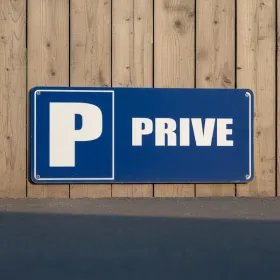 Panneau Parking Privé Alu Bleu – Signalétique Stationnement