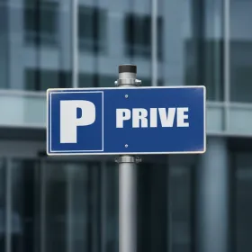 Panneau Parking Privé Alu Bleu – Signalétique Stationnement
