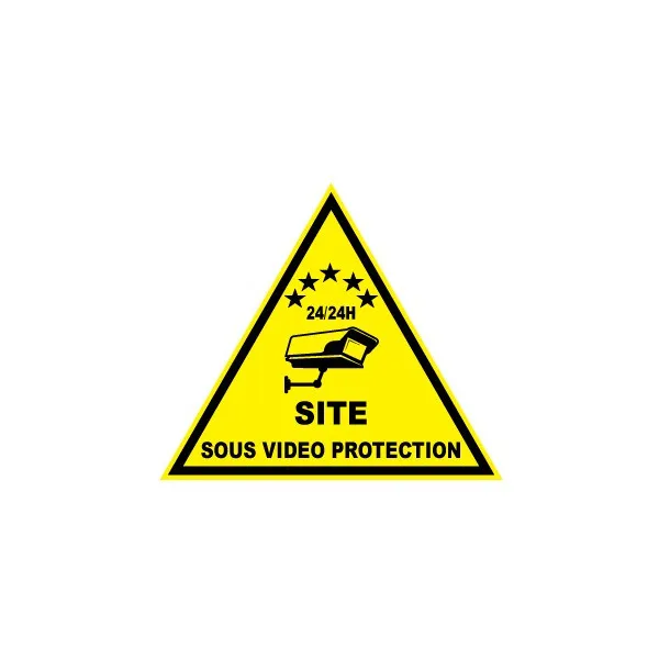 Etiquette dissuasive "site sous vidéo protection"-Autocollant de dissuasion-Panneaux Signalétiques