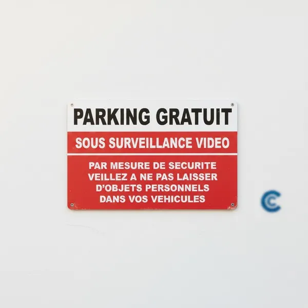 Panneau Parking gratuit sous surveillance vidéo – Panneau parking