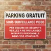 Panneau Parking gratuit sous surveillance vidéo – Panneau parking