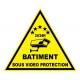 Etiquette dissuasive "bâtiment sous vidéo protection"