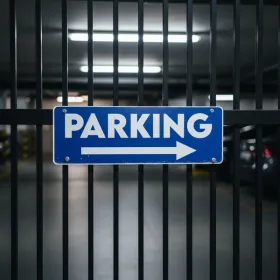 Panneau parking à droite PVC 3mm – Signalétique d’extérieur