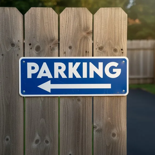 Panneaux de signalisation : Parking, Chasse Gardée et Réglementation