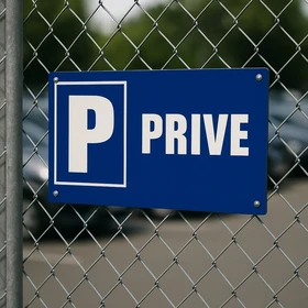 Panneau Parking Privé Alu Bleu – Signalétique Stationnement