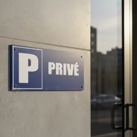 Panneau Parking Privé Alu Bleu – Signalétique Stationnement