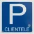 Panneau parking réservé clientèle avec pictogramme extérieur
