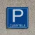 Panneau parking réservé clientèle avec pictogramme extérieur