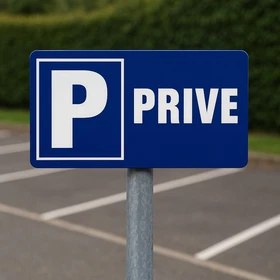 Panneau Parking Privé Alu Bleu – Signalétique Stationnement