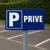 Panneau Parking Privé Alu Bleu – Signalétique Stationnement