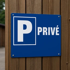 Panneau Parking Privé Alu Bleu – Signalétique Stationnement