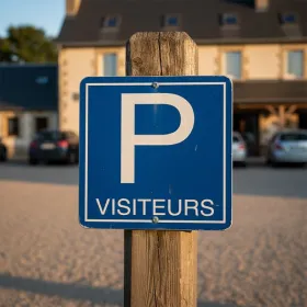 Panneau de signalisation Parking visiteurs aluminium extérieur