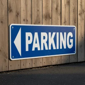 Panneau Parking flèche gauche directionnelle en aluminium