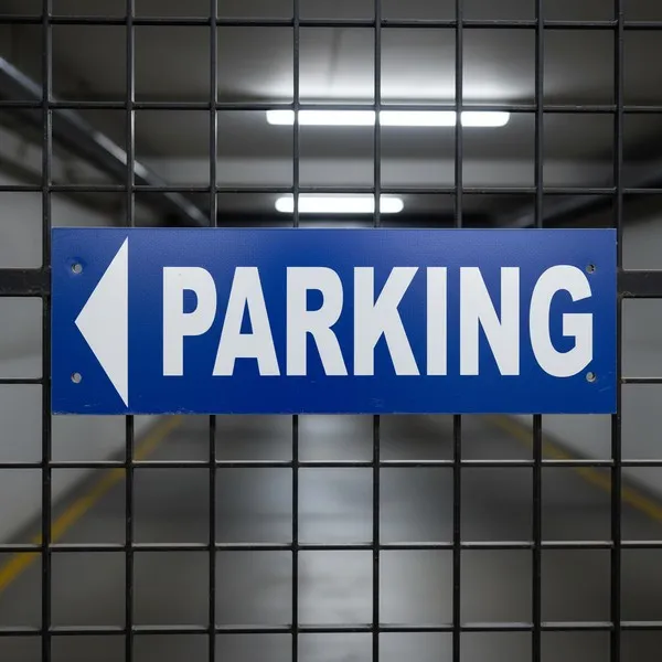 Panneau Parking flèche gauche directionnelle en aluminium