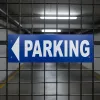 Panneau Parking flèche gauche directionnelle en aluminium