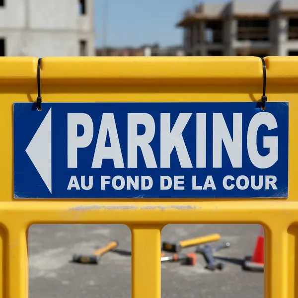 Panneau Parking Gauche au Fond de la Cour | Signalisation