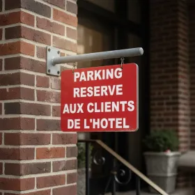 Panneau parking hôtel personnalisé réservé aux clients