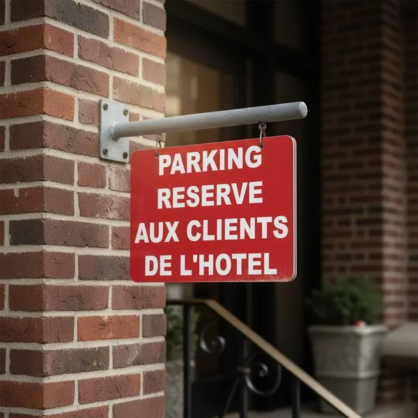 Panneau parking hôtel personnalisé réservé aux clients